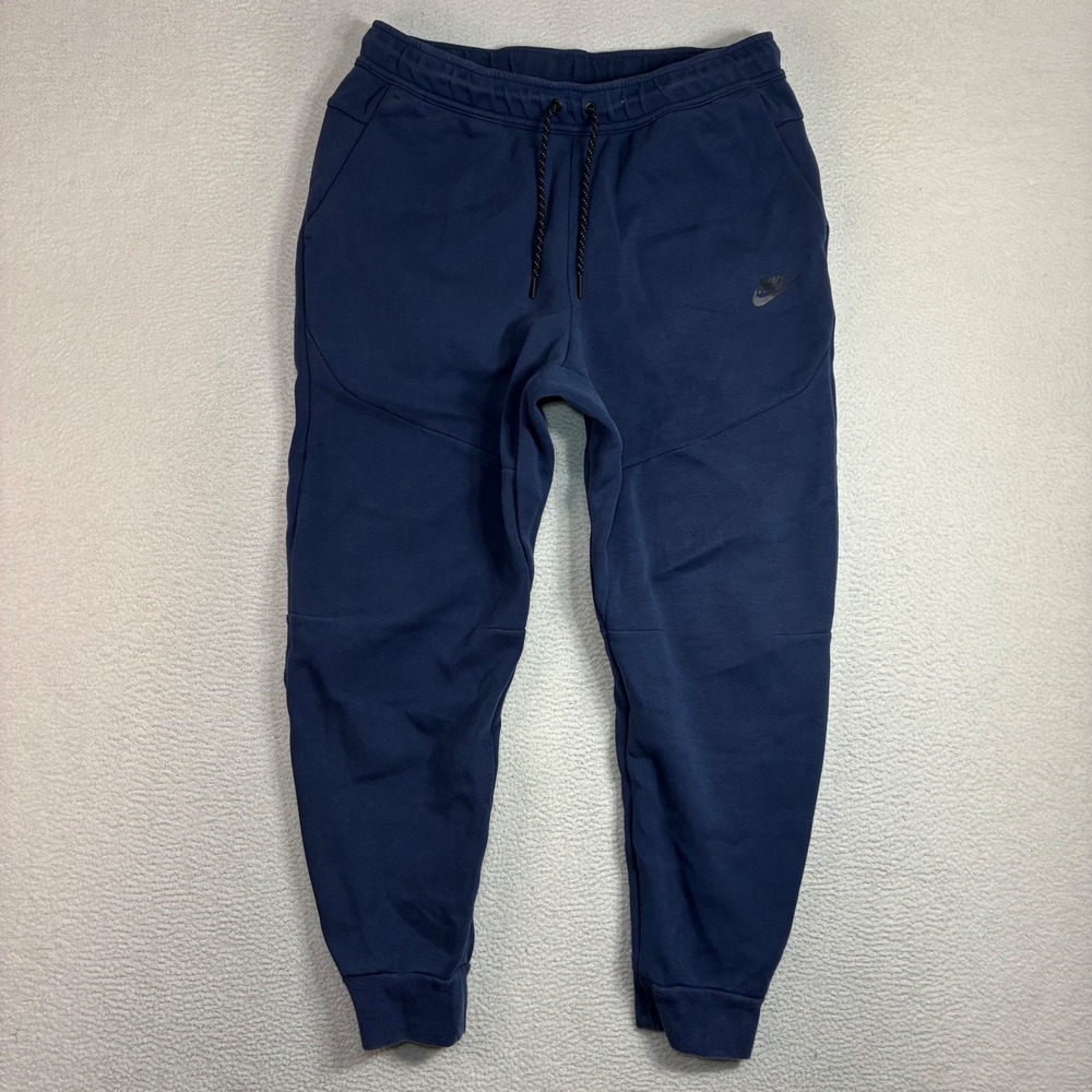 Nike Tech Fleece Joggers Men L Blue Tapered Sweatpants Cuffed CU4495-410